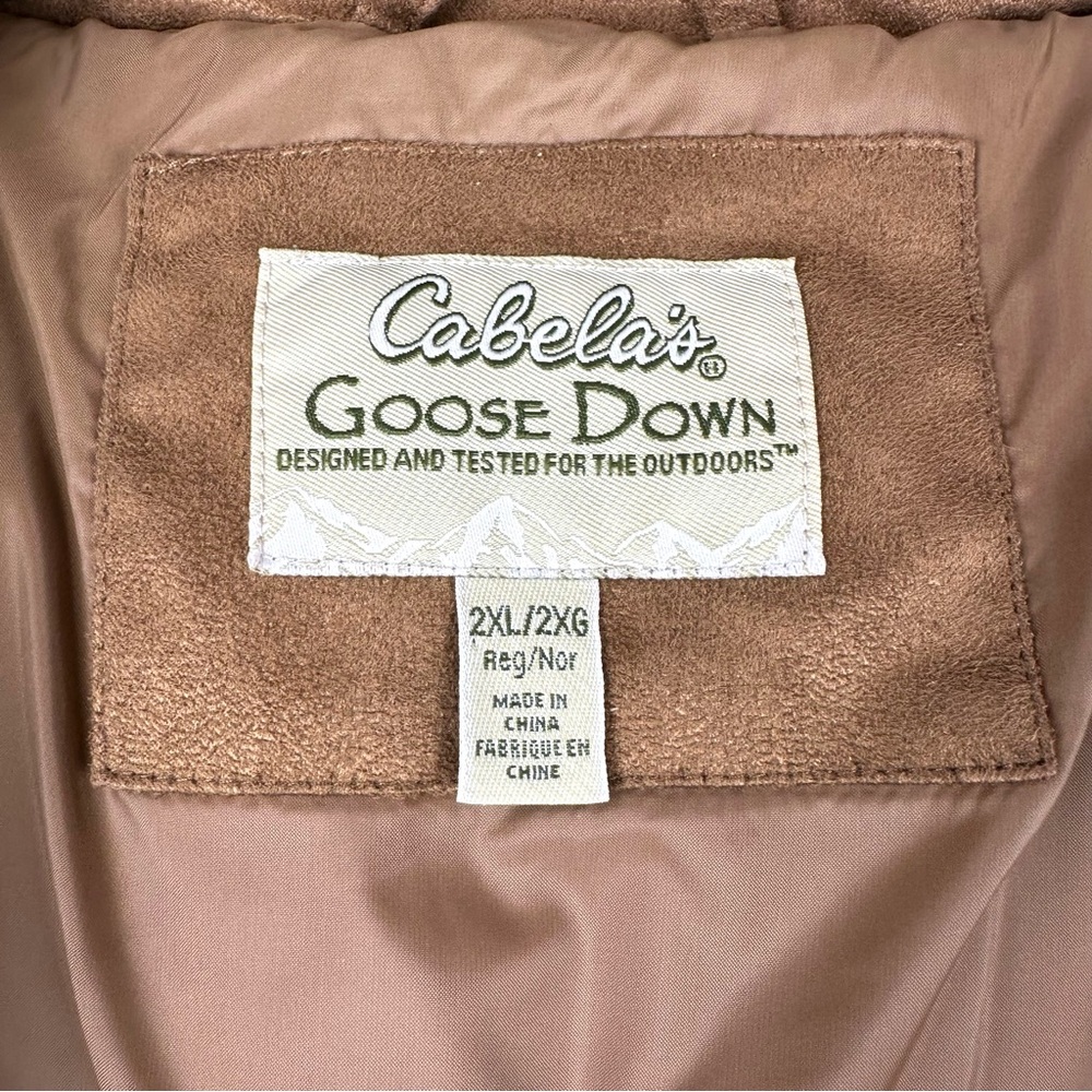 Cabela’s Goose Down Long Parka Brown Size 2XL Plus Hooded Winter Coat - Picture 7 of 16